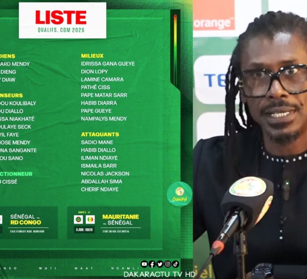 Éliminatoires Mondial 2026 : Aliou Cissé fait appel à 26 Lions dont Chérif Ndiaye, Kouyaté, Amara Diouf et Boulaye parmi les absents…