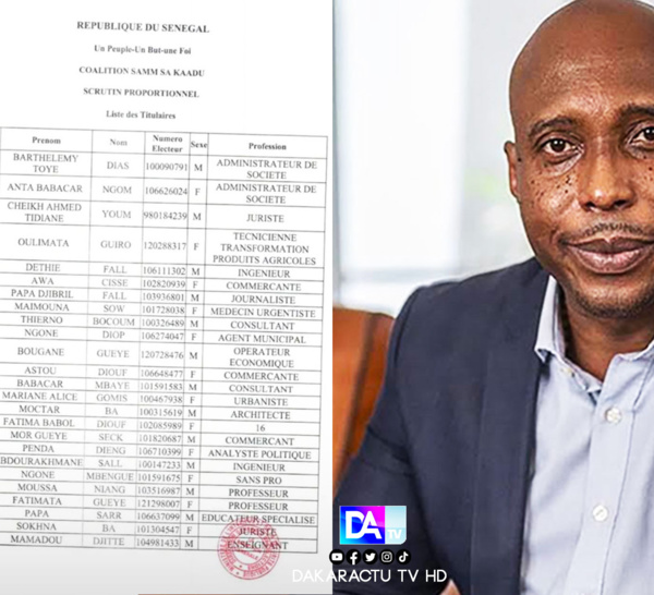 Elections du 17 novembre : Barthélémy Toye Dias, tête de liste de la Coalition Sam sa Kaddu