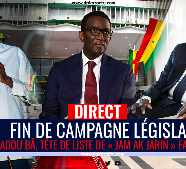 [ 🛑 DIRECT ]Fin de campagne législative: Amadou Bâ, tête de liste de « Jam Ak Jariñ » fait son bilan