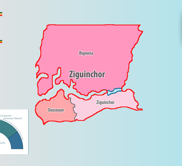 [INFOGRAPHIE] Sénégal/Législatives 2024 : Visualisez les résultats provisoires de la région de Ziguinchor