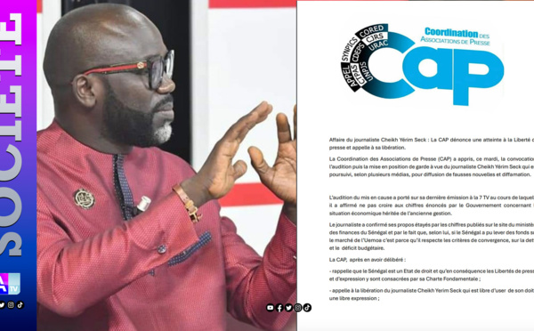 Placement en garde à vue de Cheikh Yérim Seck : la CAP dénonce une atteinte à la liberté de presse et demande sa libération.