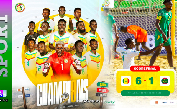 Les Lions de la Plage Triomphent : Huitième Titre Continental et Cinquième Consécutif ... le Senegal Écrase la Mauritanie et maintient son status de Leader (6-1)