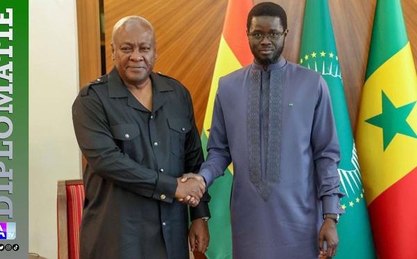 Bassirou Diomaye Faye reçoit son homologue John Dramani Mahama: consolider la paix et la stabilité au Sahel et au sein de la CEDEAO au cœur des échanges